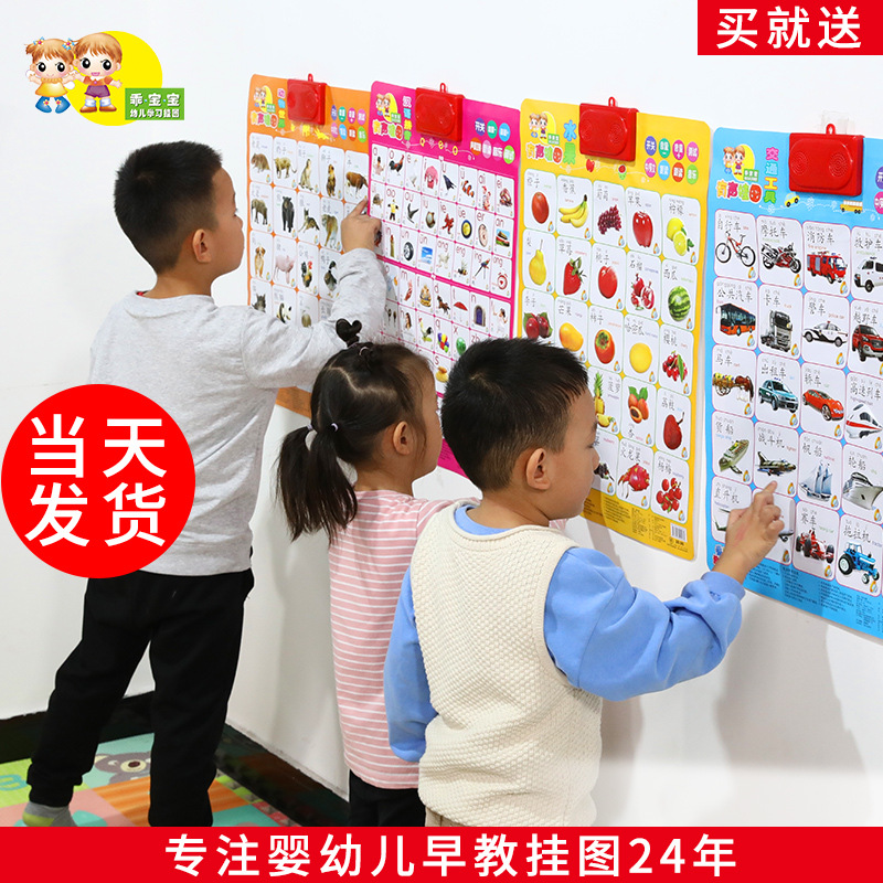 宝宝有声早教挂图幼儿童发声识字学习神器拼音字母表玩具英文数字