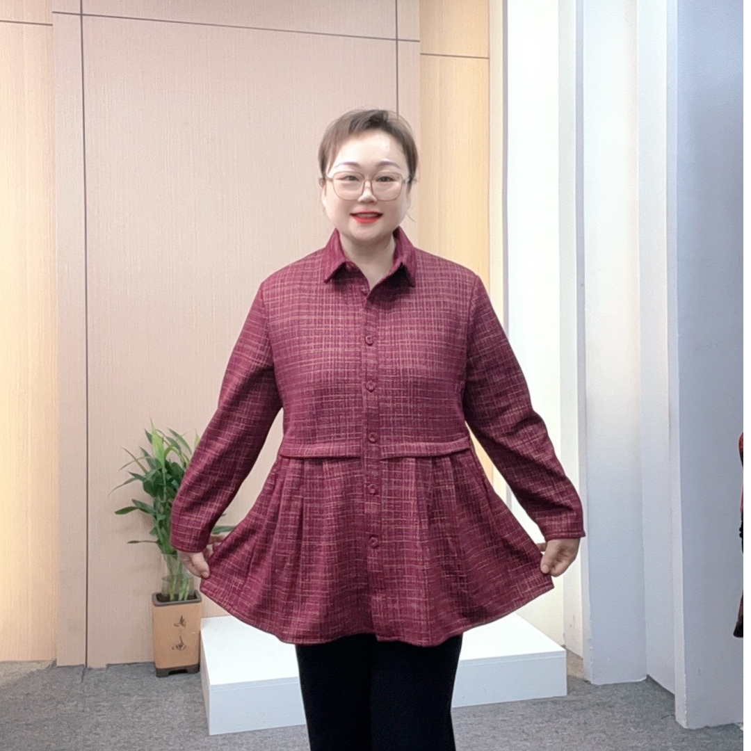 90-230斤秋季新款纯色翻领气质A版时尚衬衣外套上衣