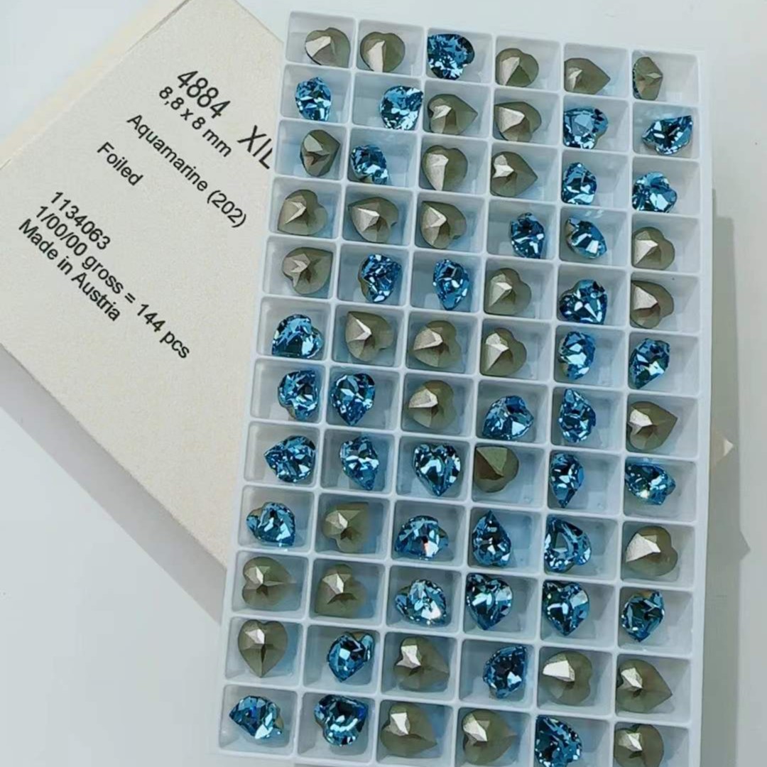 奥地利正品华子 4884爱心尖底8.8*8mm华子奢华超闪美甲饰品