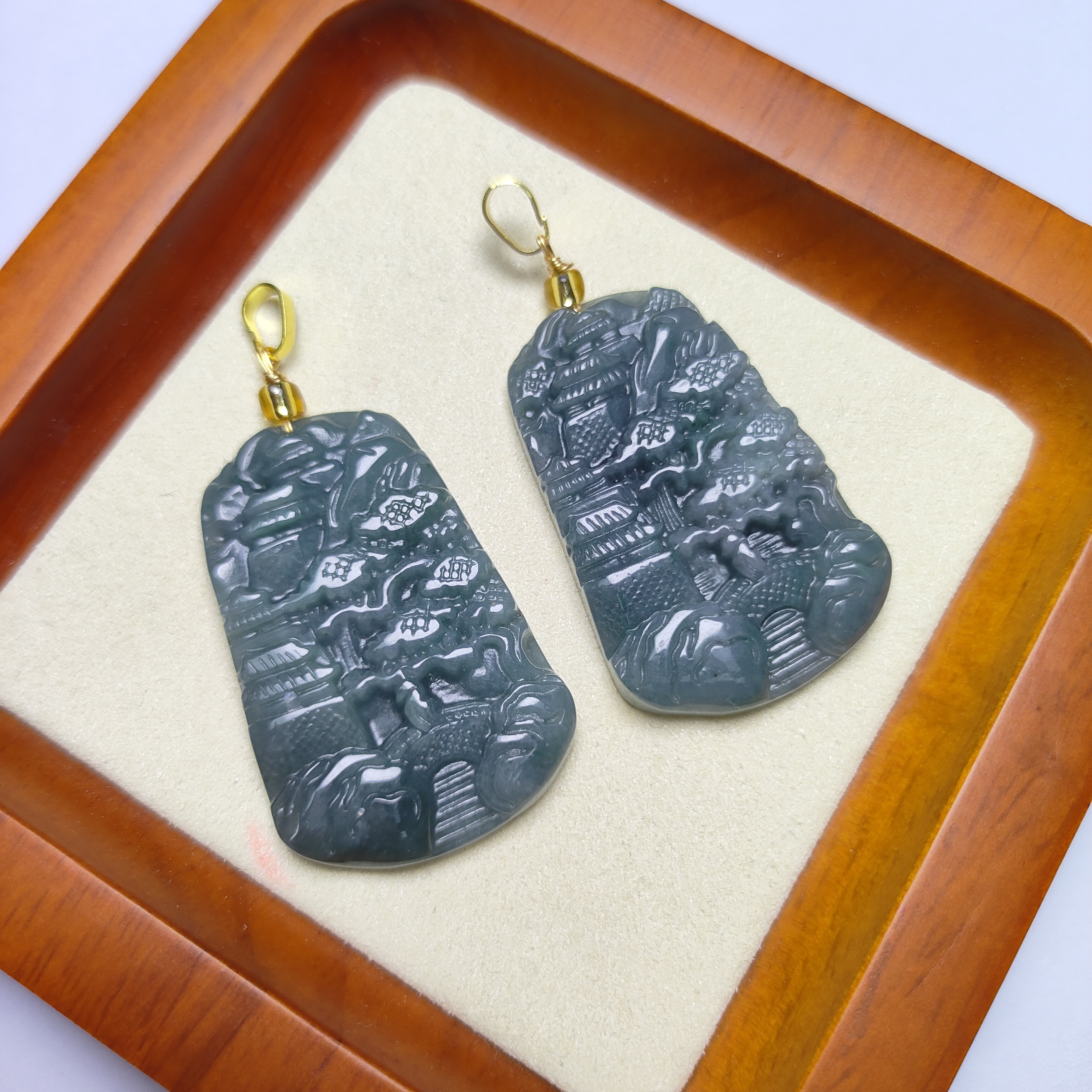 FD701【福佑多】蓝水翡翠 山水牌多样性发货 拍一发一