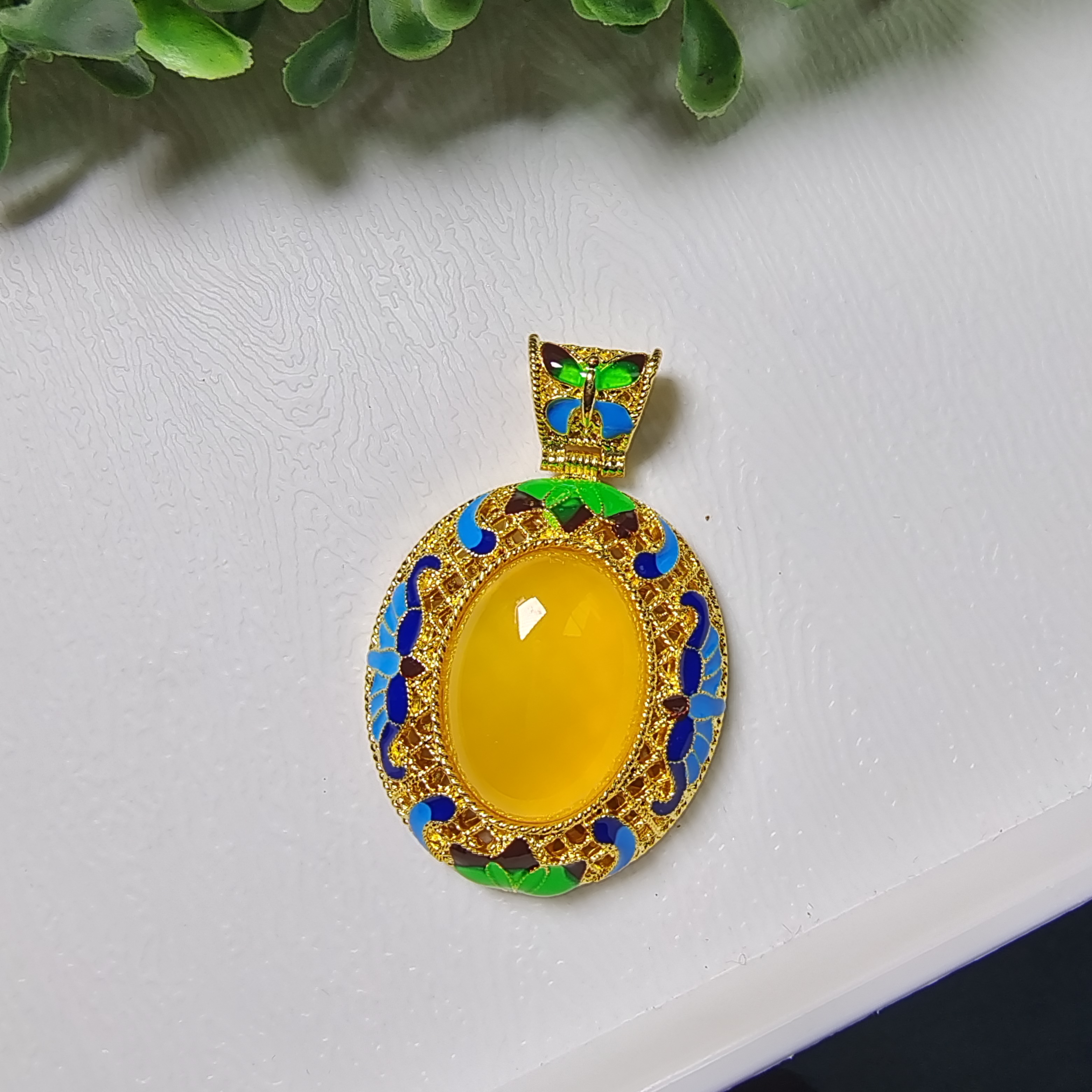 YD113【福佑多】九品龙皇参黄玛瑙 吊坠 多样性拍一发一