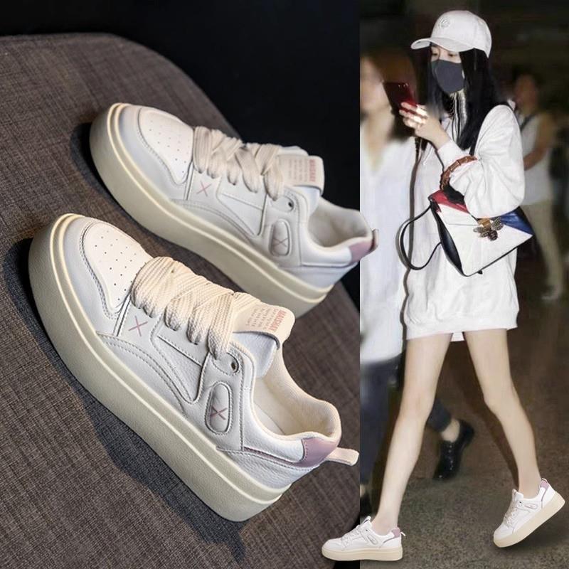 秋冬季回力休闲配裙子小白鞋女新款厚底女鞋小个子显高运动鞋网红