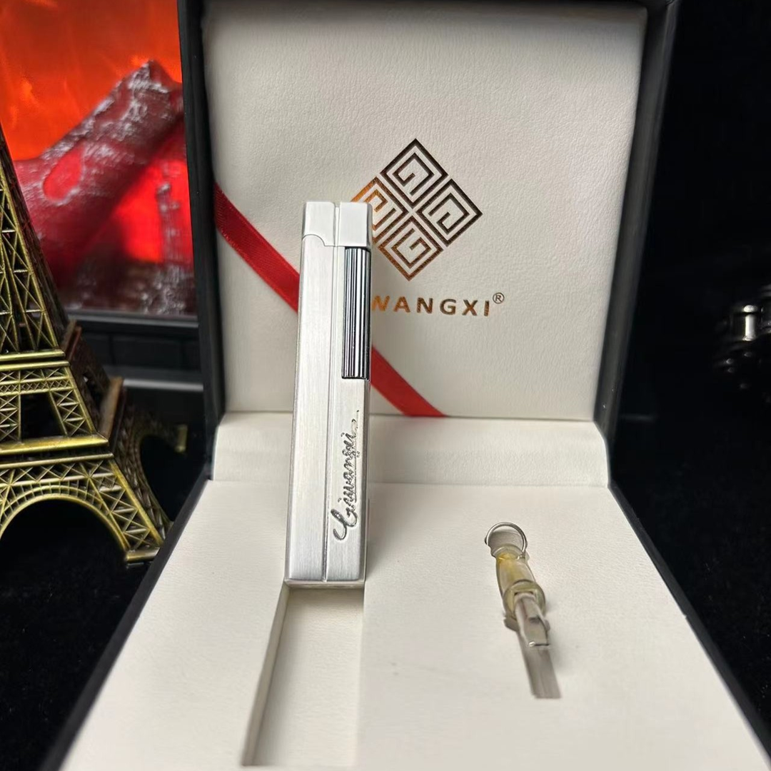 网红款镀999真银纤巧便携小银条打火机男士高档创意个性侧滑复古