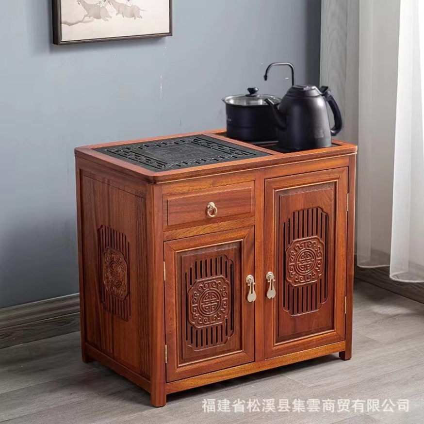 实木客厅家用茶几烧水柜茶台一体茶水柜可移动阳台茶柜自动泡茶桌
