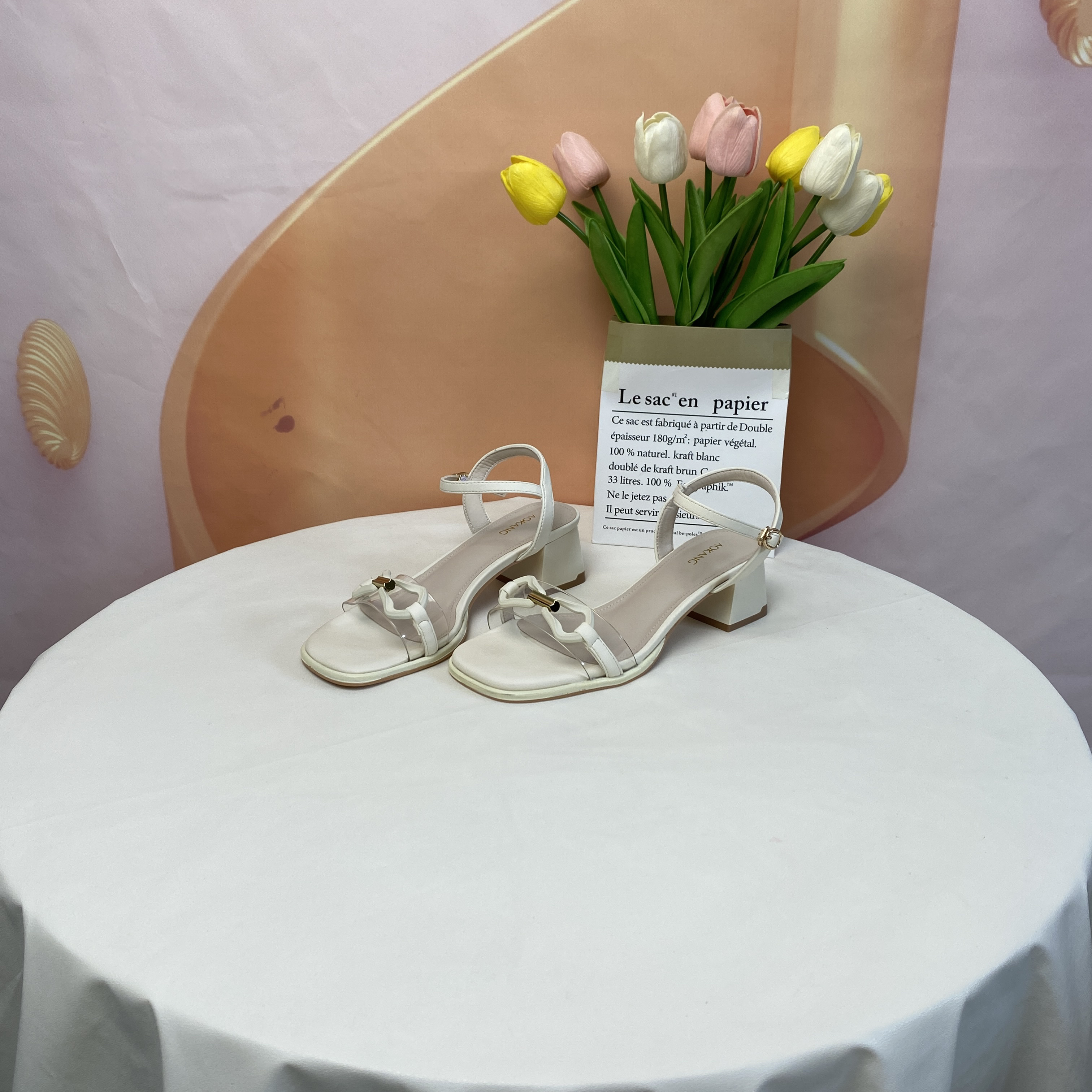 1081时尚气质优雅粗跟凉鞋F