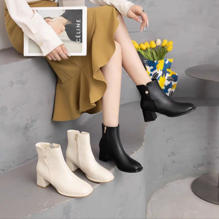7017时尚气质新款秋冬粗跟短靴2