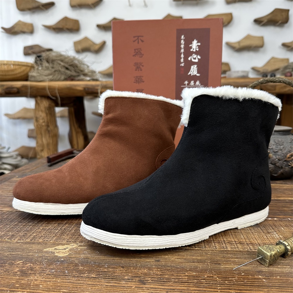 suxinlv/素心履原创时尚加绒冬季男女短靴高帮保暖休闲百搭靴子