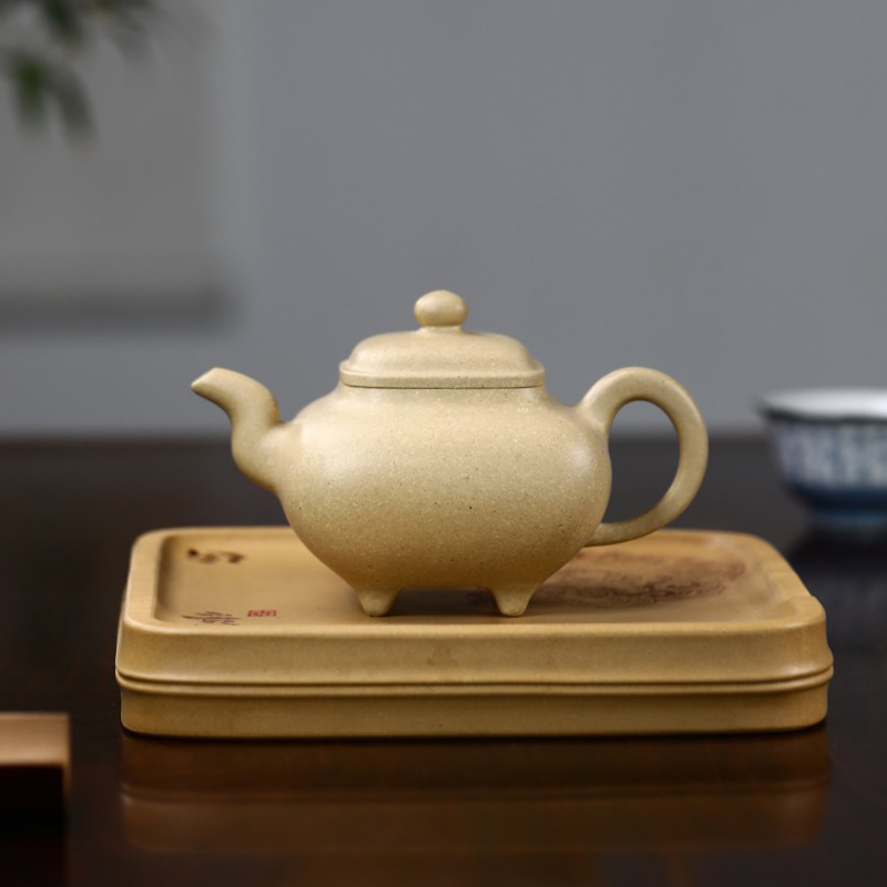 砂者说 宜兴原矿紫砂壶 尹俊平 方器名家全手工 传炉 本山绿