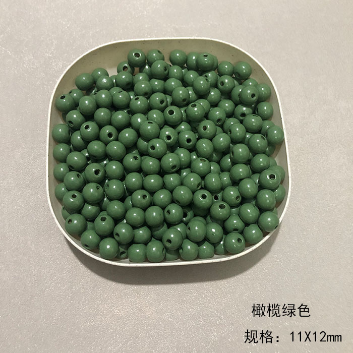 彩色木珠12毫米 diy手工编织2号花杆 可用 通孔