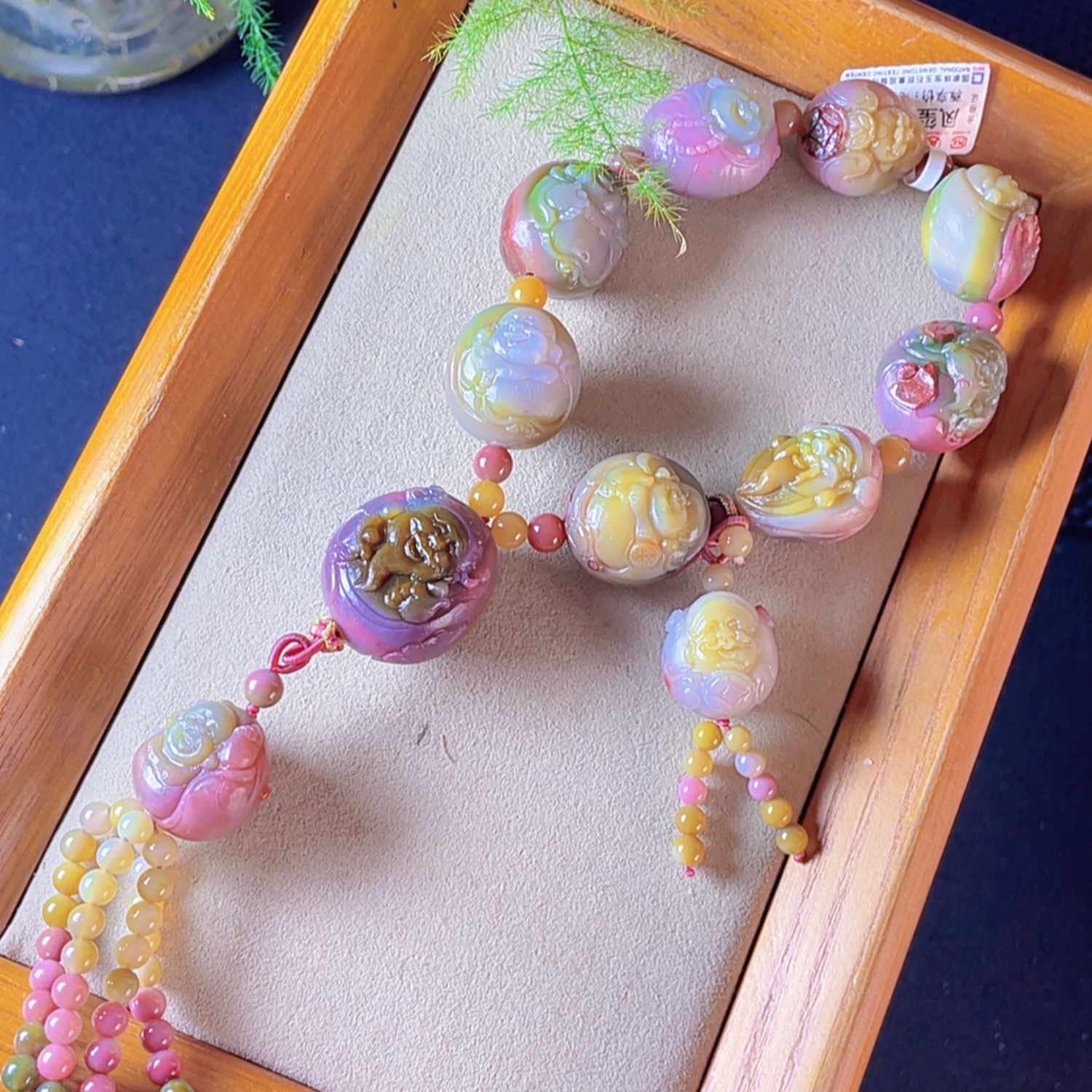 凤玺天然老矿盐源玛瑙精雕精美手工精编手串古风百搭