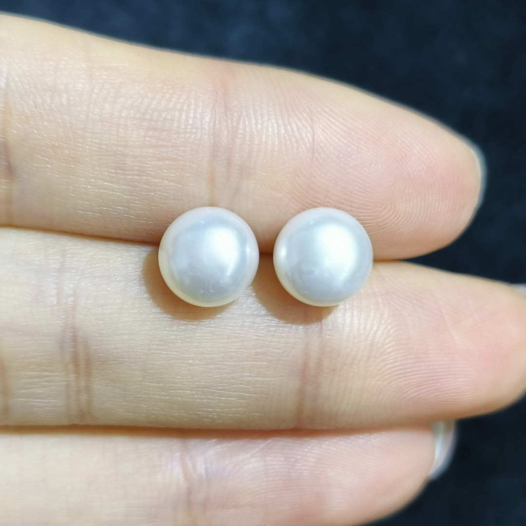 MXY007 6A品质无暇现代轻奢淡水珍珠耳钉女士简约佩饰7.5-8.5mm
