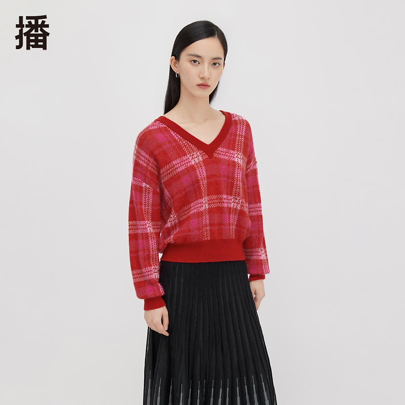 【达人专属现货】【新年】播弹力松紧收腰毛针织衫BDQ4SD1252