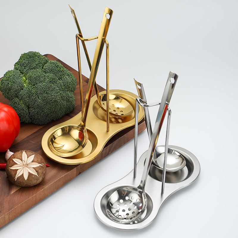 不锈钢火锅汤勺架家用加厚汤漏勺餐厅可拆卸勺子架托火锅餐具套装