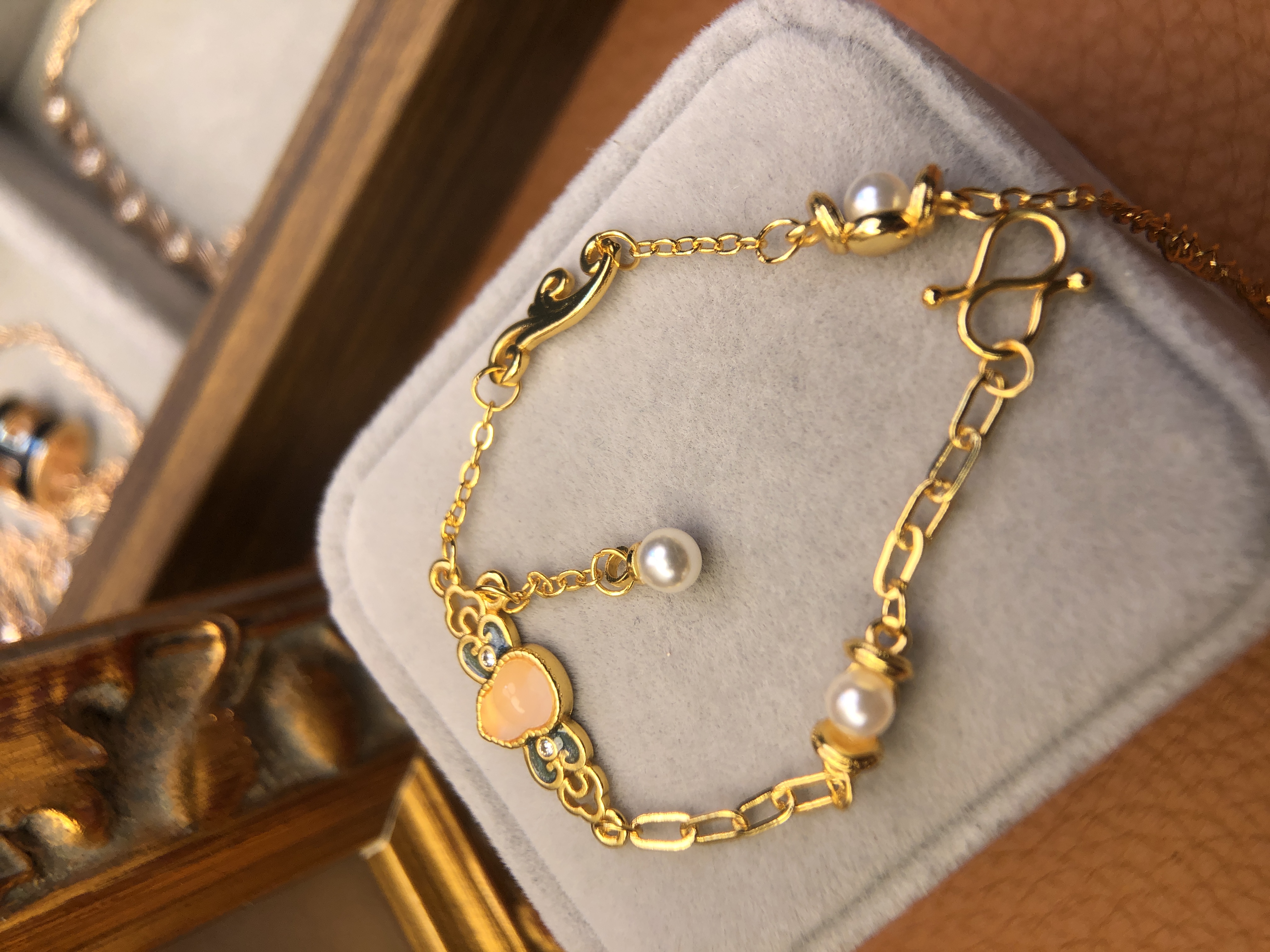 铜合金手链 B3650 CN★【娇玉葫芦】手链