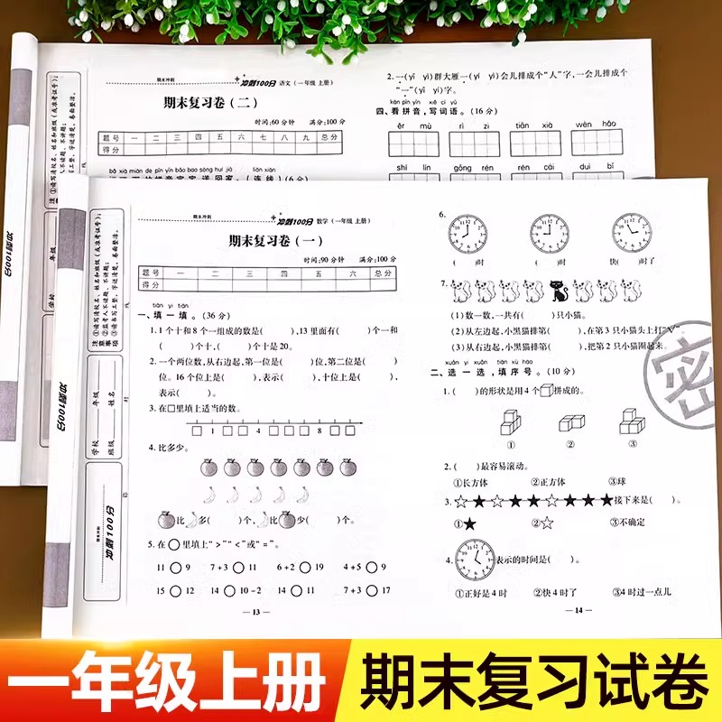 一年级上册试卷期末测试卷全套语文数学期末冲刺100分