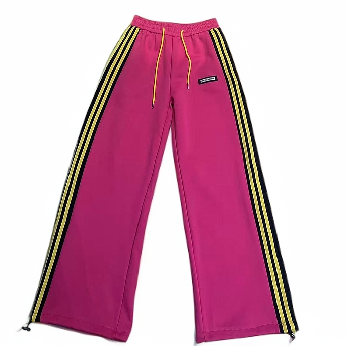 时尚洋气舒适百搭侧边拼条加绒阔腿裤3051