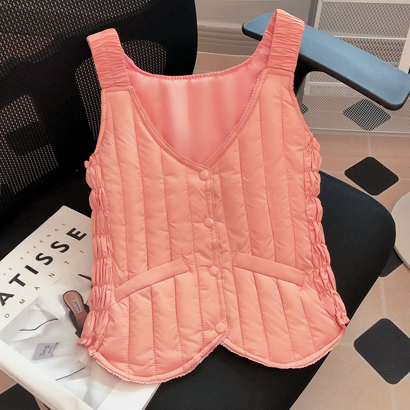 雅鹿羽绒服秋冬羽绒棉马甲女短款2023新款轻薄保暖背心内穿吊带坎