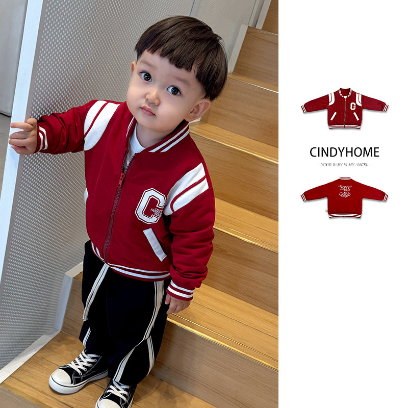 2025新款加绒小童儿童酷帅时髦洋气炸街开衫外套