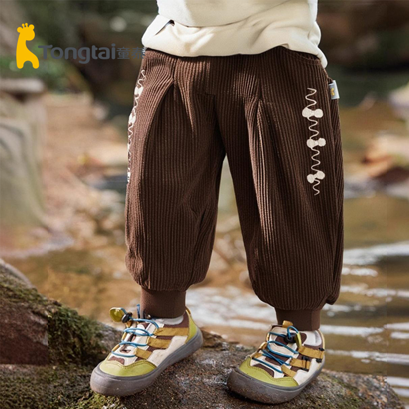 100克】童泰儿童加厚裤子秋冬灯芯绒裤宝宝童裤小童外出裤休闲裤冬