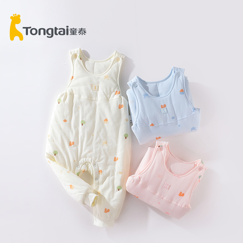 100克】童泰2025背带裤秋冬婴儿纯棉宝宝连体裤子秋冬外出棉裤幼儿