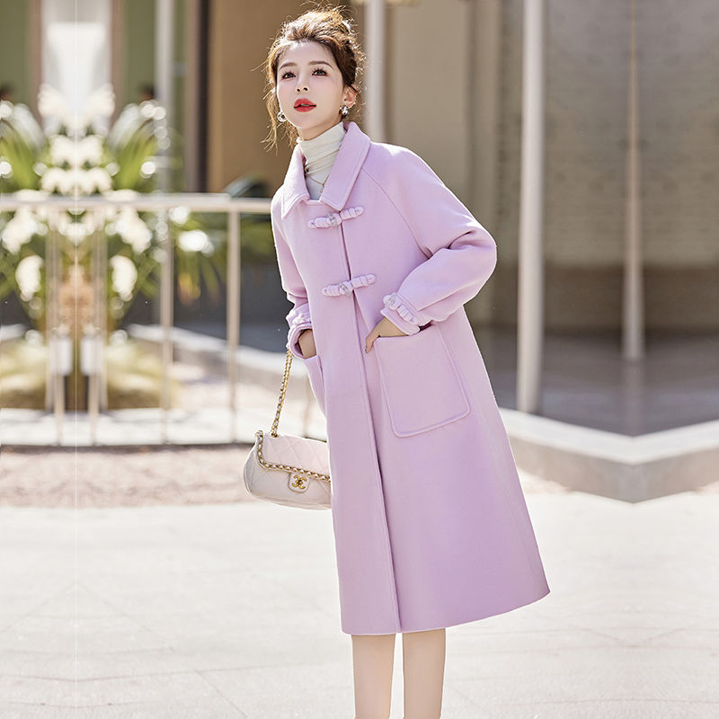 鹅绒羽绒服内胆呢子大衣女2023今年爆款冬季小个子中长款毛呢外套