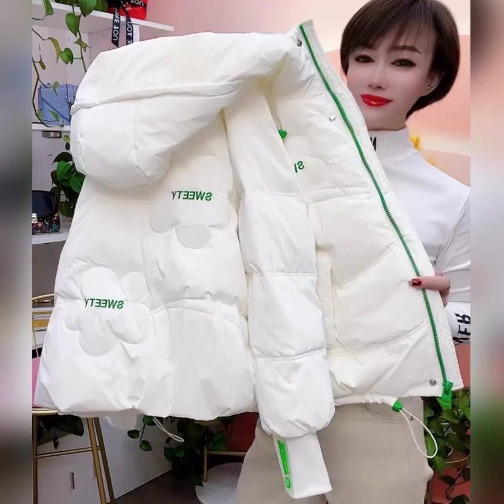 鲨鱼皮免洗羽绒羽绒服冬季女短款2023新款小个子加厚女学生