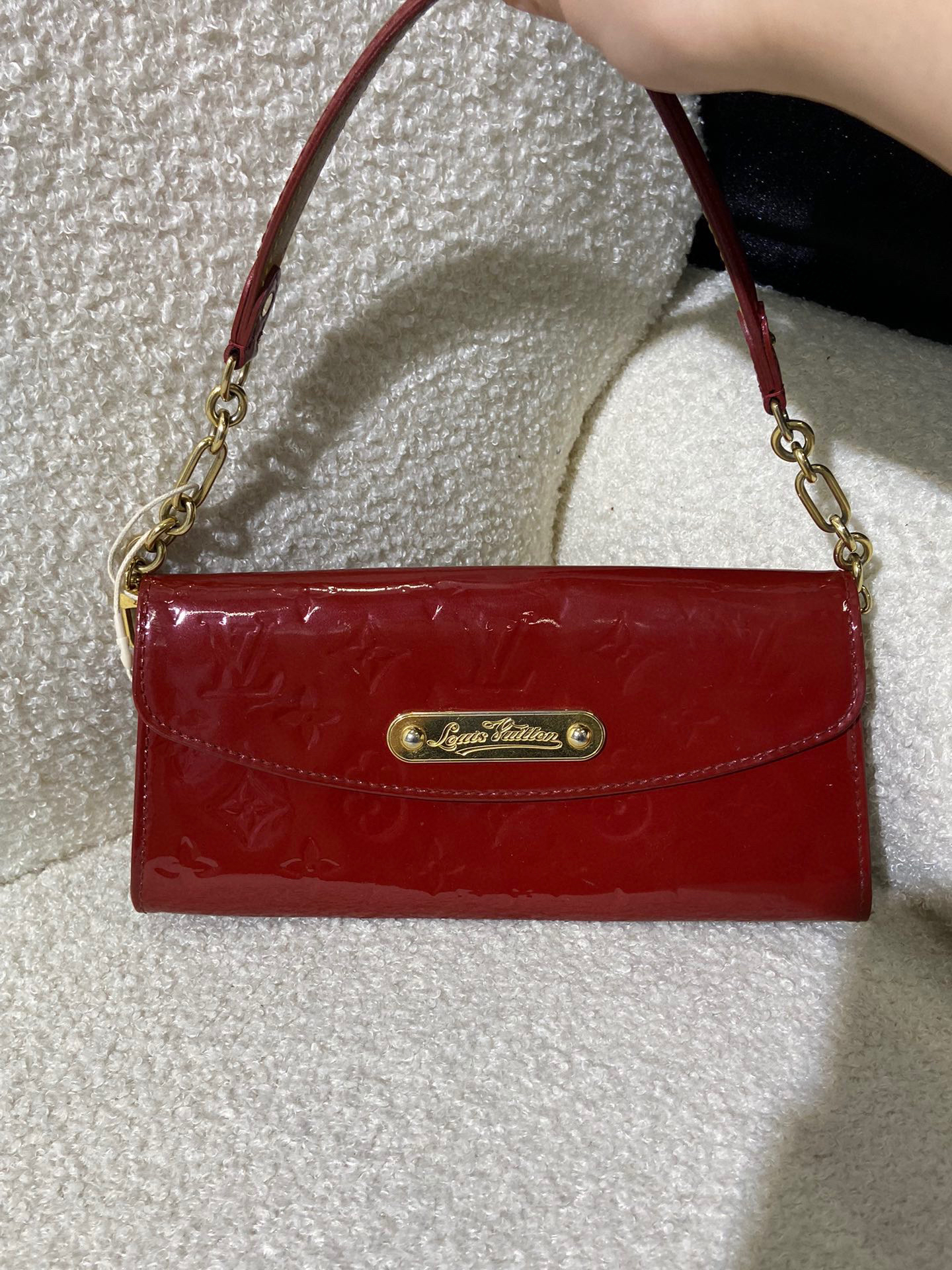 95新 LouisVuitton/路易威登 lv 红色漆皮单肩1706