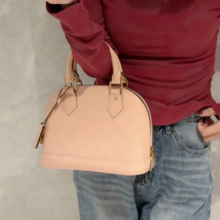 95新 LouisVuitton/路易威登 lv樱花粉贝壳包手提斜挎包