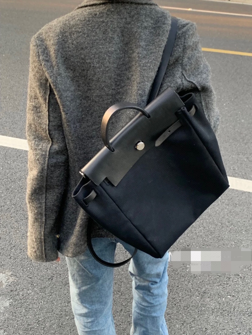 95新 Hermes/爱马仕 爱马仕黑色herbag31双肩包