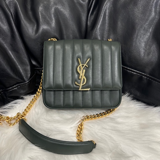95新 YSL/圣罗兰 ysl墨绿色vicky方胖子