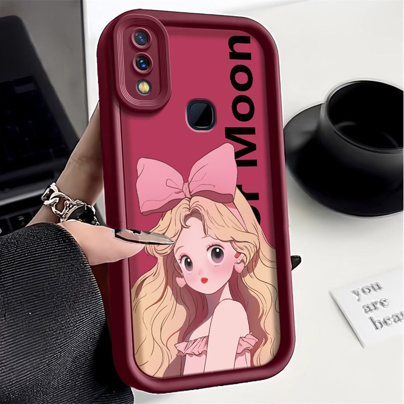 金发女孩vivox21后指纹手机壳全包硅胶新款卡通网红简约防摔软壳