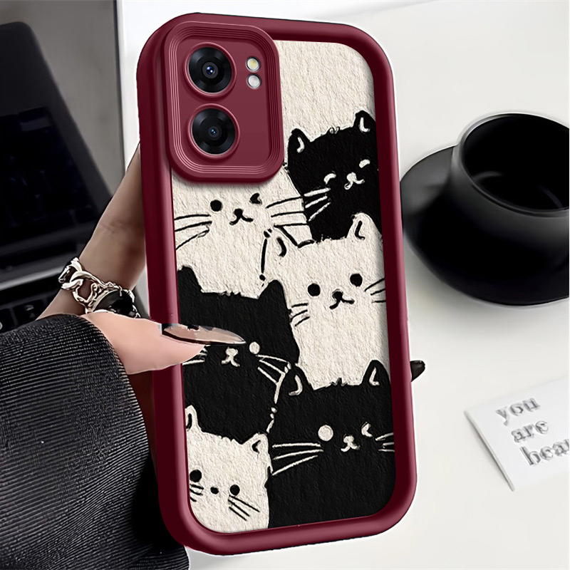 六只小猫OPPOA57 5G手机壳全包硅胶新款卡通网红简约潮牌防摔软壳