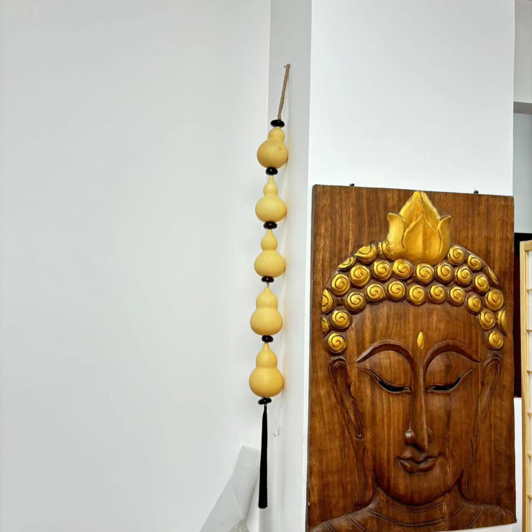 班塔外手工编织五福临门葫芦背景观赏客厅电视背景玄关家居装饰品