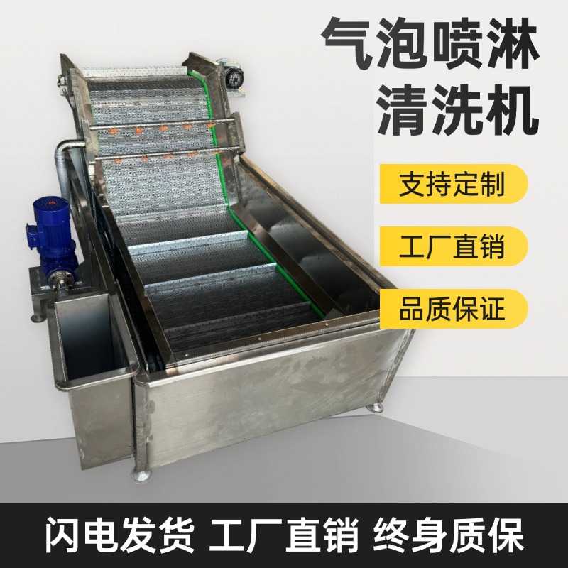 全自动高压气泡清洗机水果蔬菜高压冲浪清洗机净菜加工自动化工厂