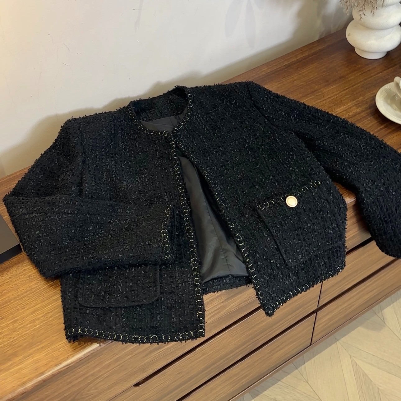 【丽姐女装】"金线羊毛小香" 轻奢风优雅气质显瘦百搭小香外套W0329