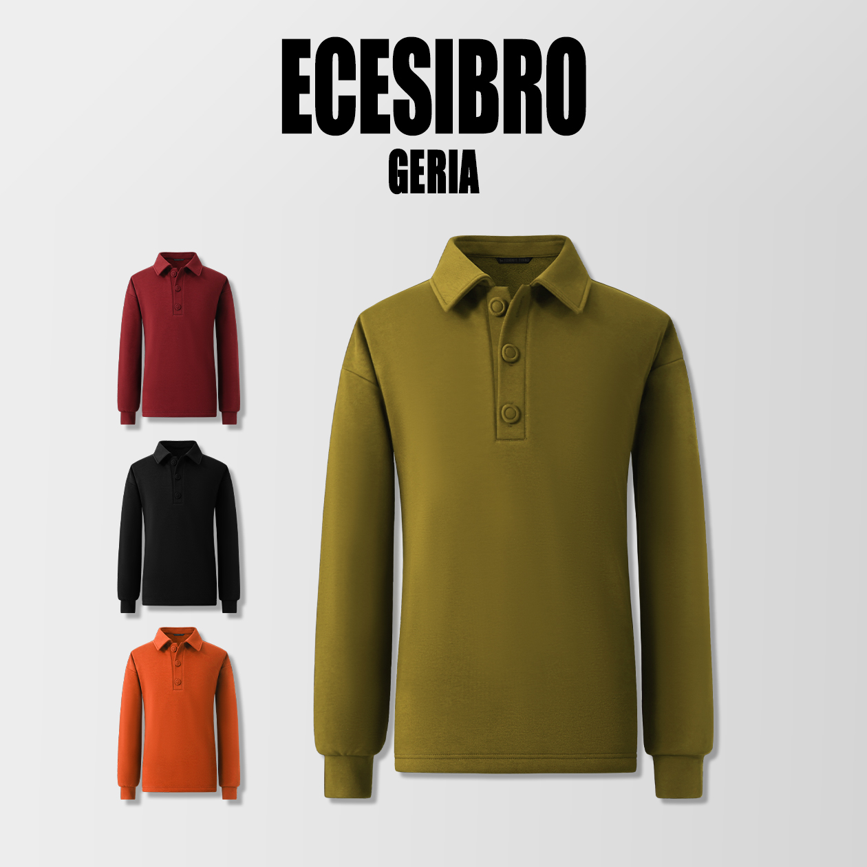 【桑蚕丝混纺羽毛羽绒】秋冬款POLO领宽松长袖保暖卫衣01