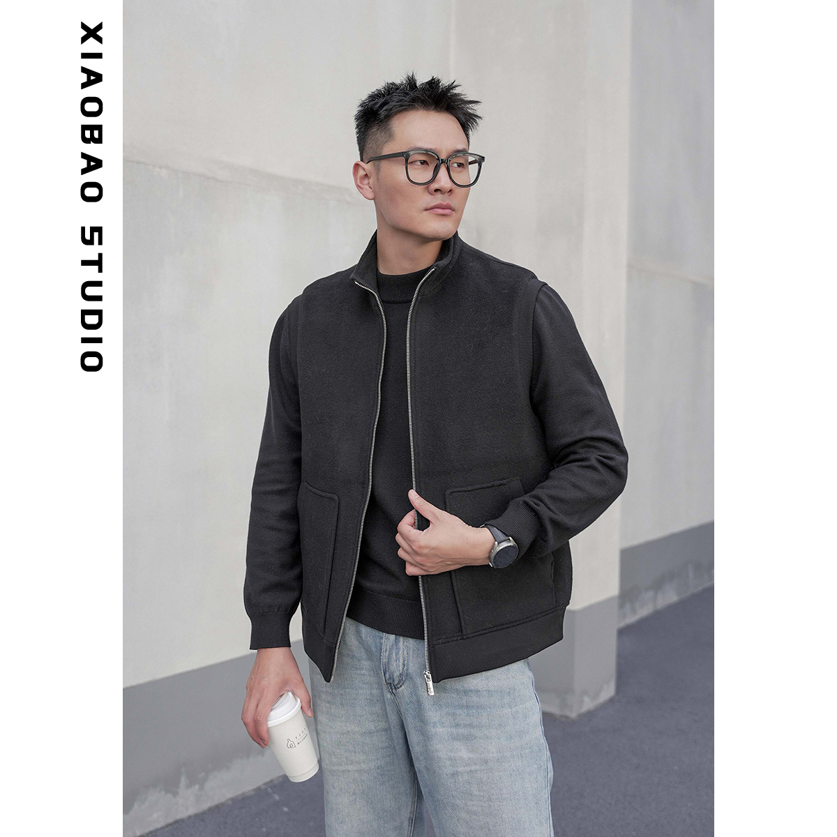 【埃斯杰里亚】【简约贵气  鹅绒马甲】保暖隐藏式羊毛鹅绒马甲9003-1