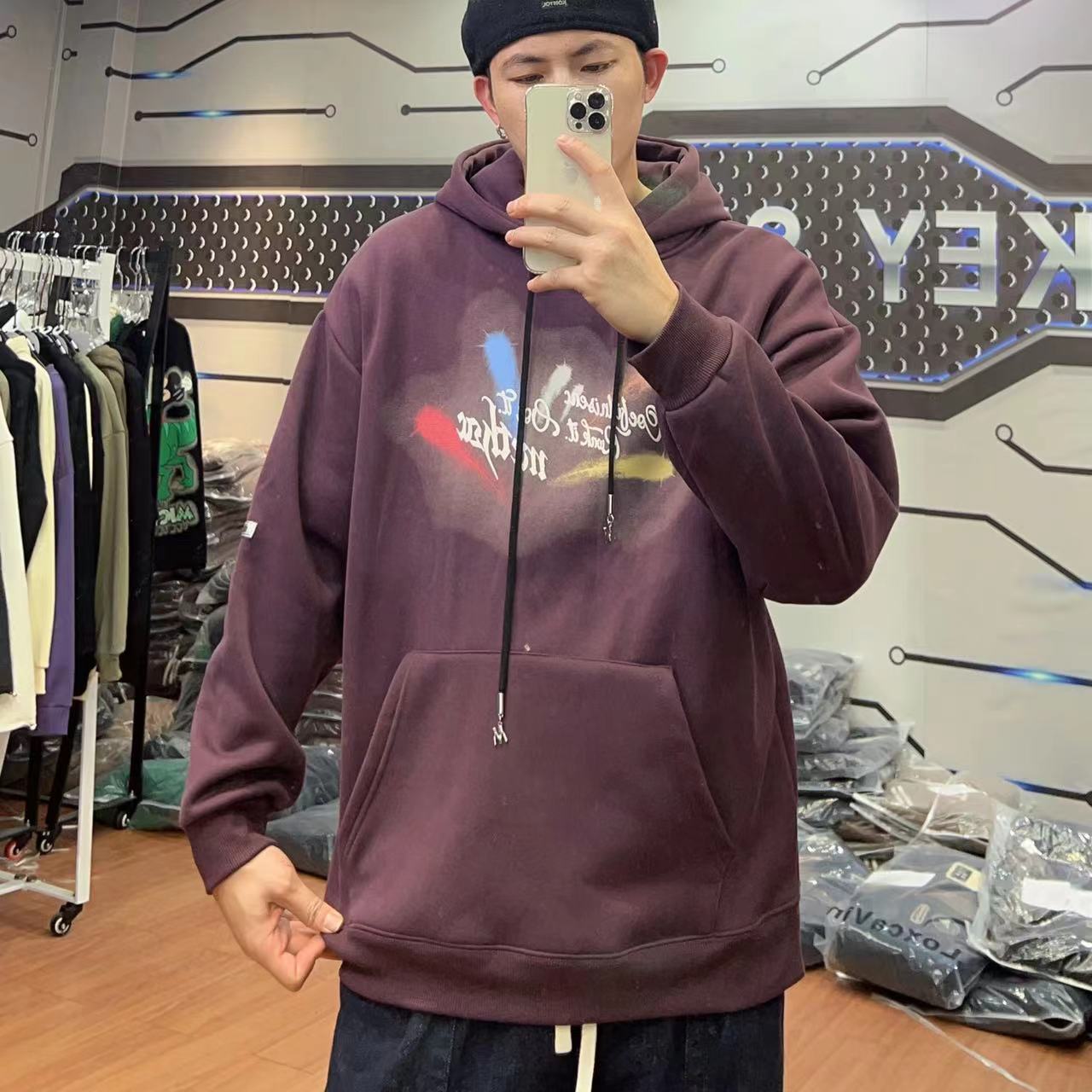 大占推荐 D04 潮牌加绒连帽卫衣