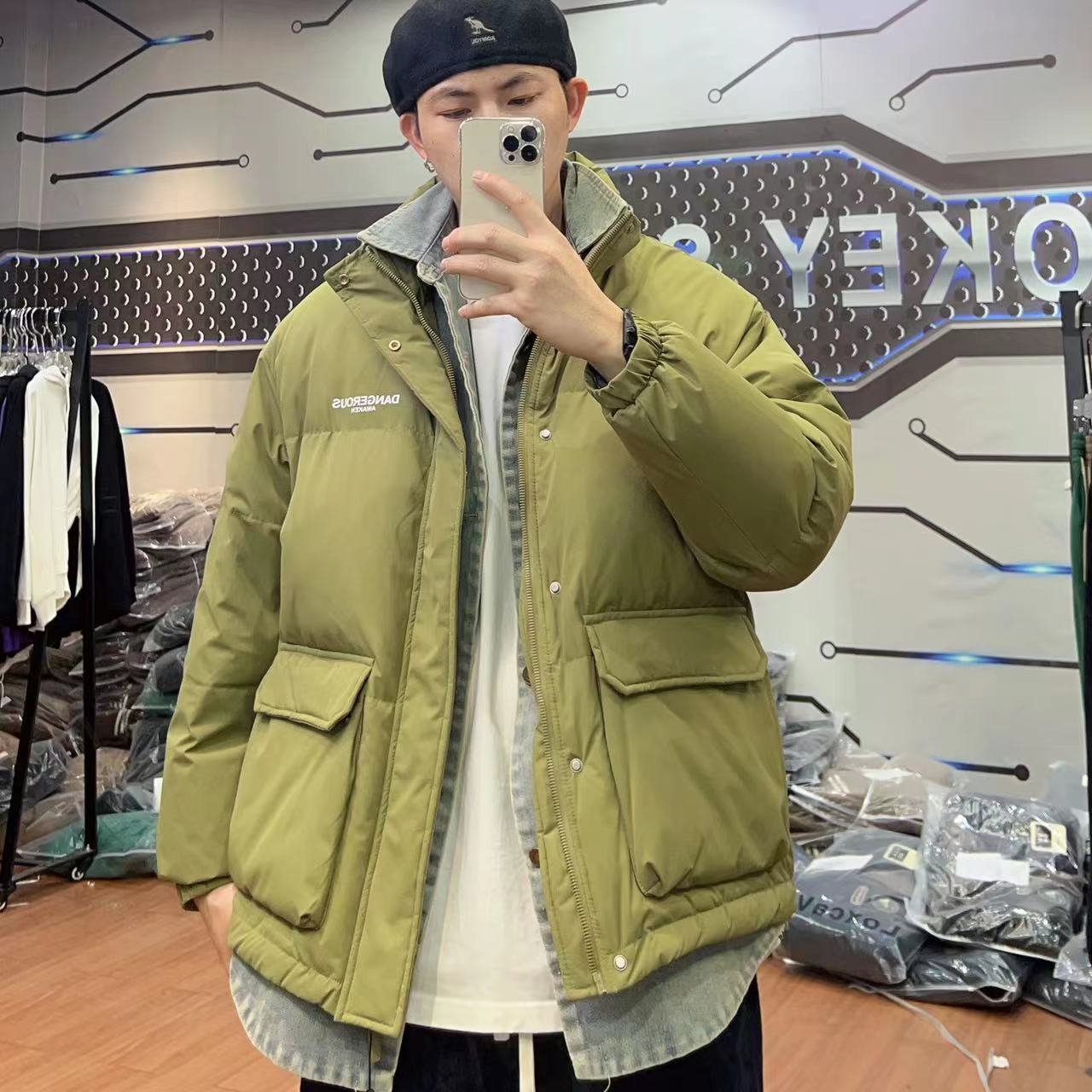 大占推荐 2362-1  假二件羽羽休闲时尚夹克外套