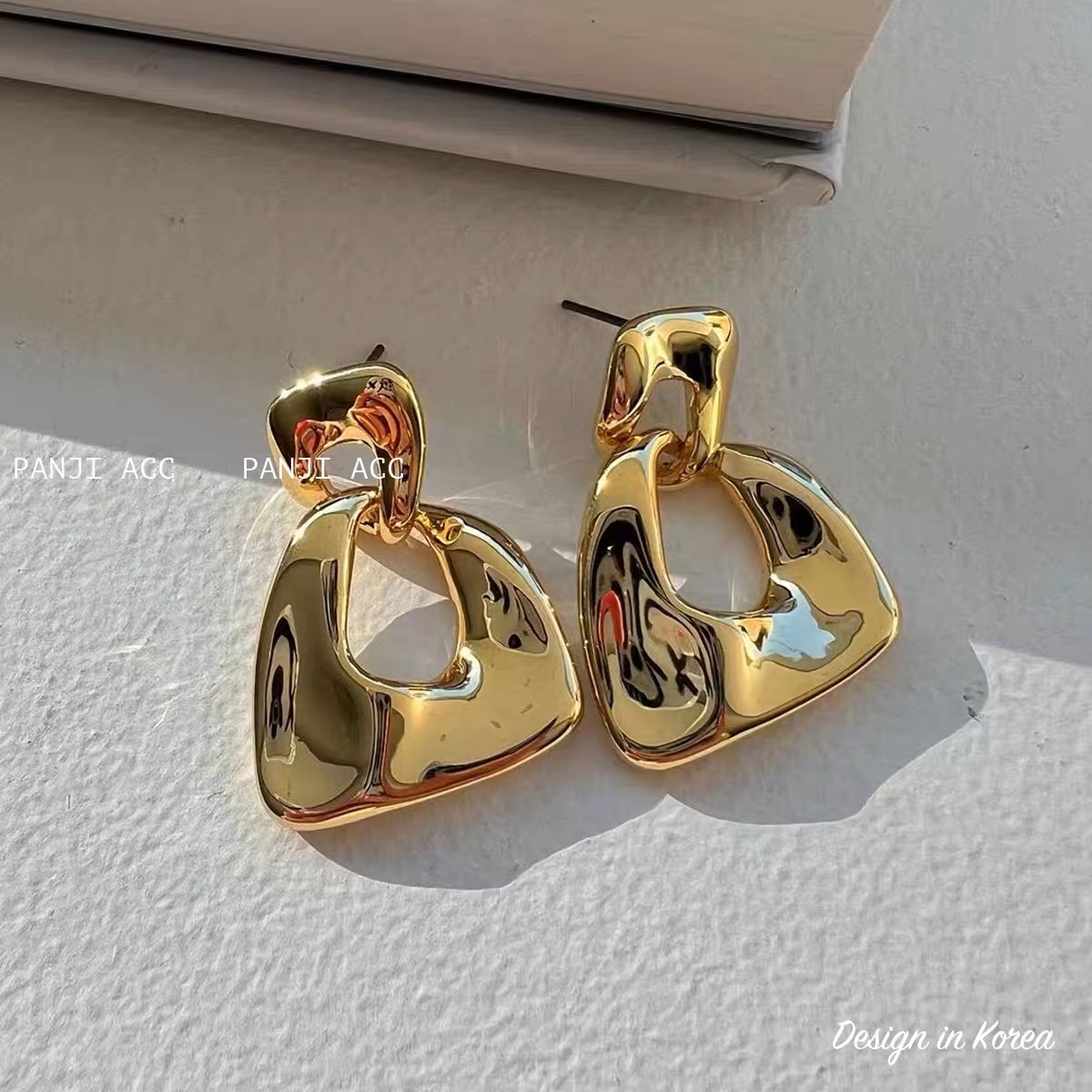铜合金耳饰 小6饰品-欧美金属风不规则几何图形耳环