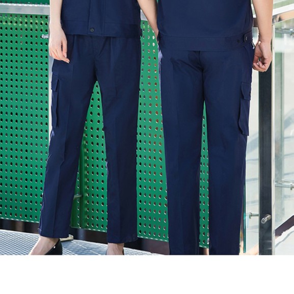 夏季纯棉薄款工作服男装裤子轻薄透气吸汗汽修车间工地劳保服定制