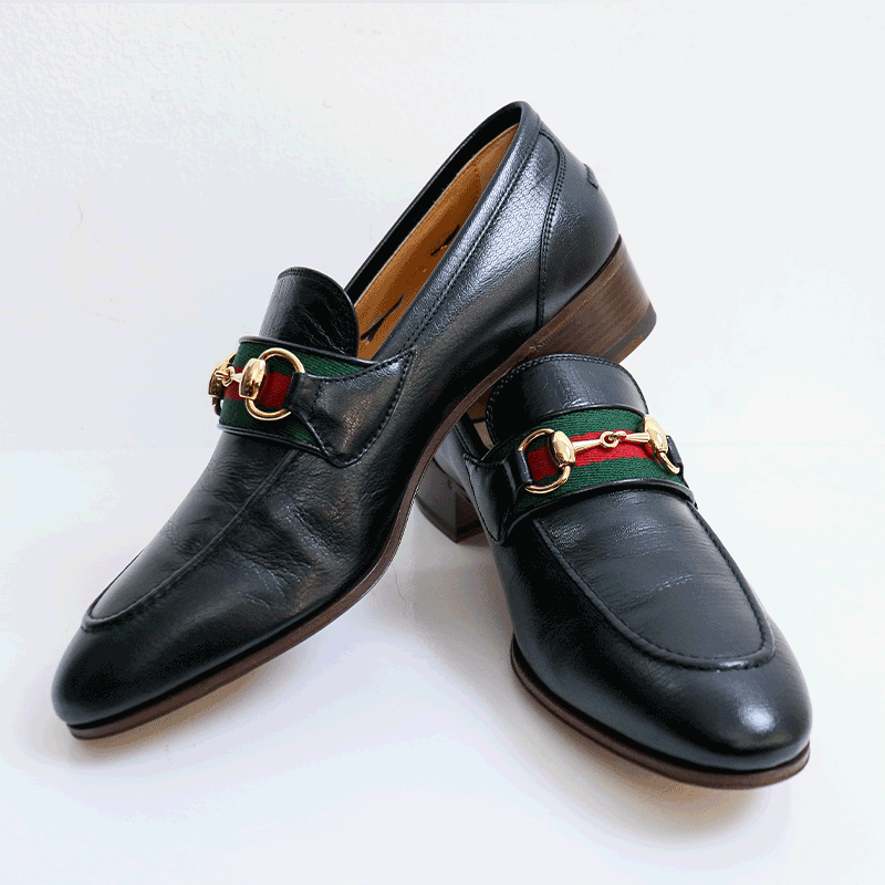 未使用 GUCCI/古驰 休闲舒适百搭时尚马衔扣黑色低跟乐福鞋