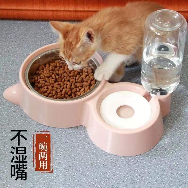 猫狗喂食器宠物猫碗狗盆双碗自动饮水食盆粮水防打翻饭盆宠物用品
