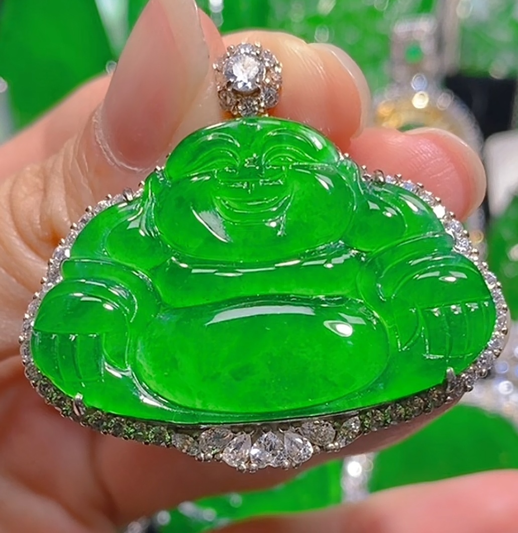 正品天然A货翡翠冰种吊坠