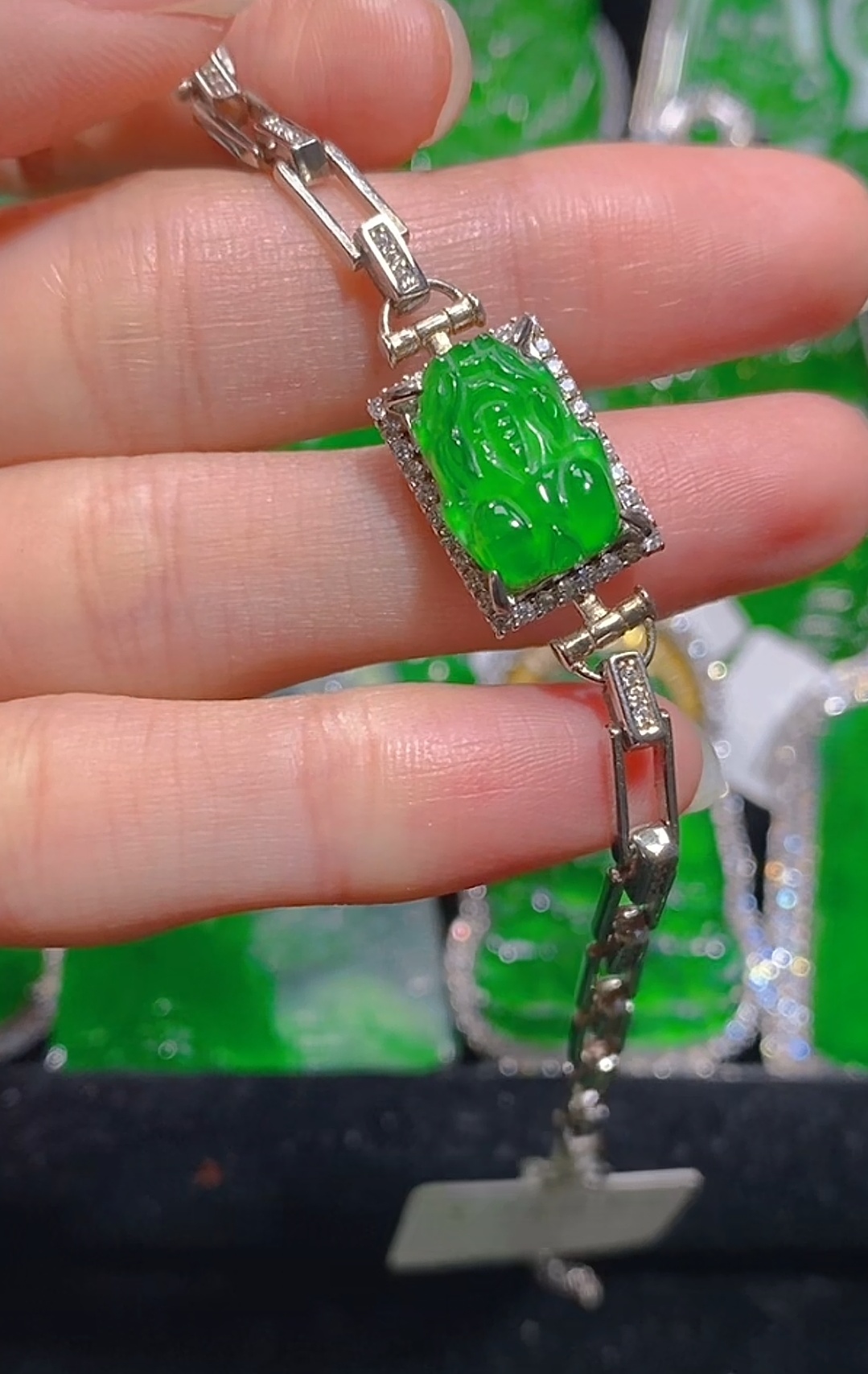 正品天然A货翡翠冰种手链