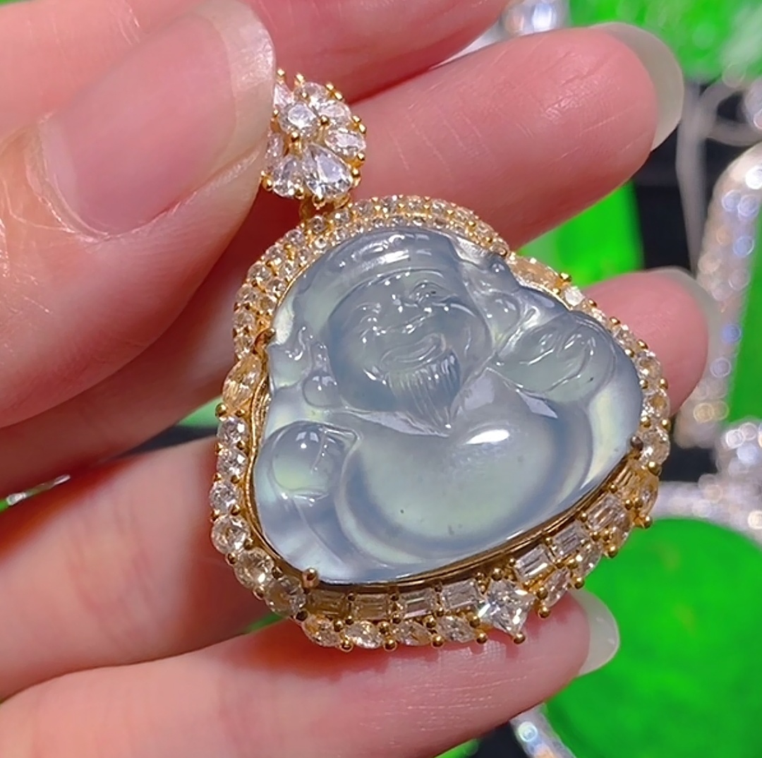 正品天然A货翡翠冰种吊坠