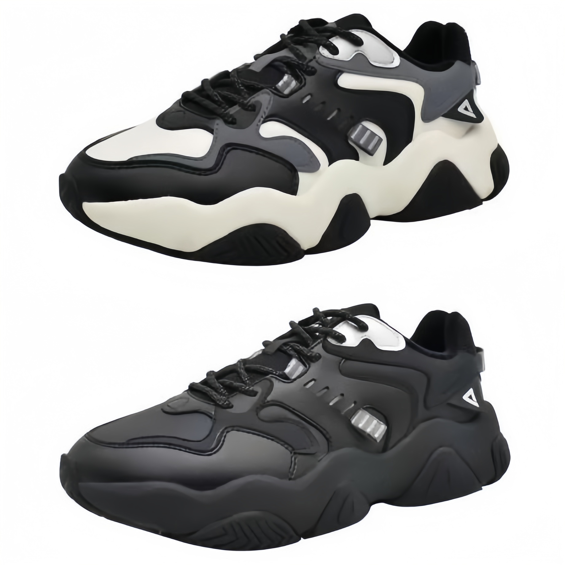 匹克冬季男女同款轻弹减震休闲运动鞋黑色老爹鞋潮流复古潮流厚底