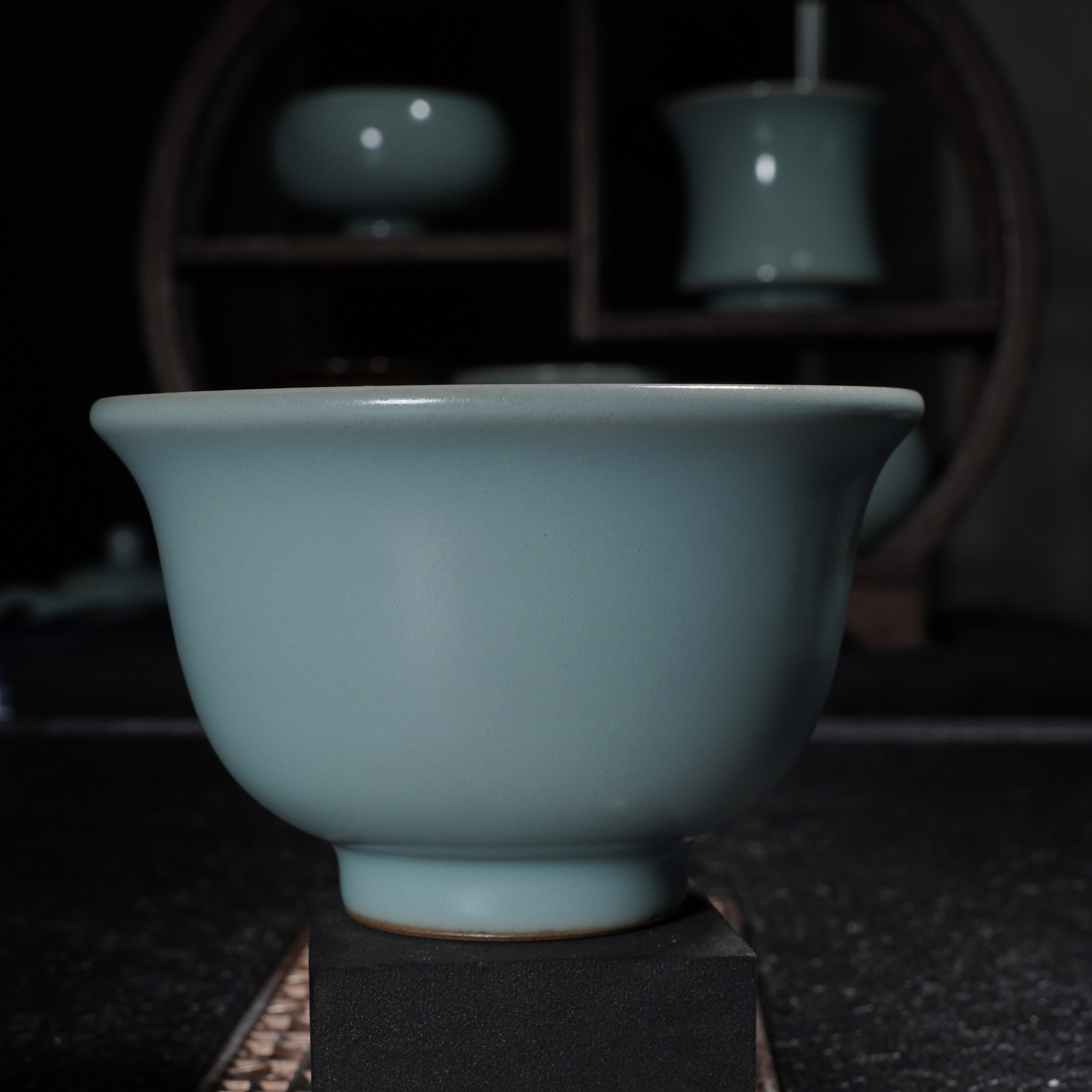汝瓷陶瓷原矿汝瓷汝窑纯手工压手杯主人杯