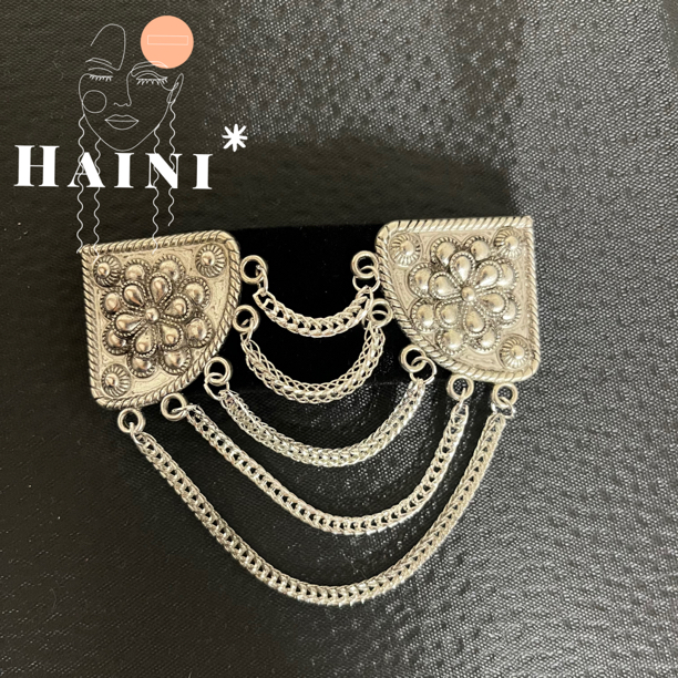 【Haini】原创蒙古发夹流苏款边夹按压款民族服饰配饰复古百搭黑色