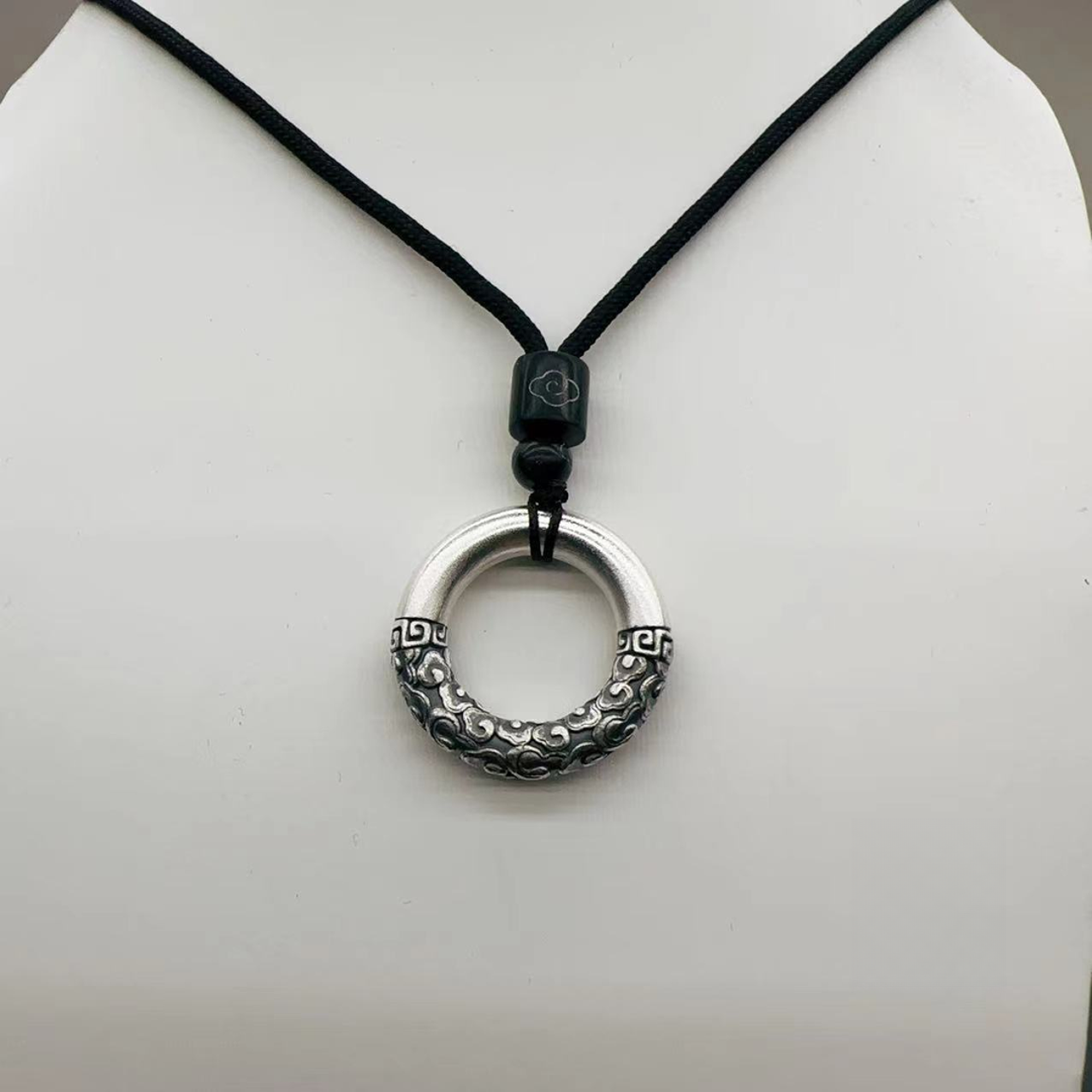 吊坠足银 999祥云实心平安扣吊坠复古霸气个性男士女款项链挂件